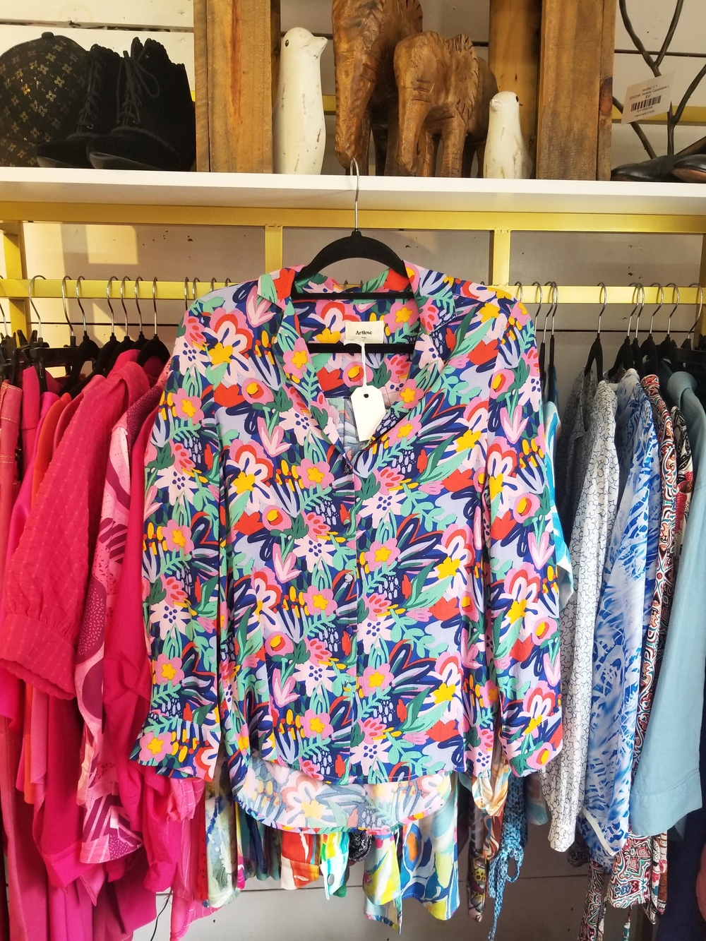 Anthropologie Multicolor Floral Button-Front Blouse